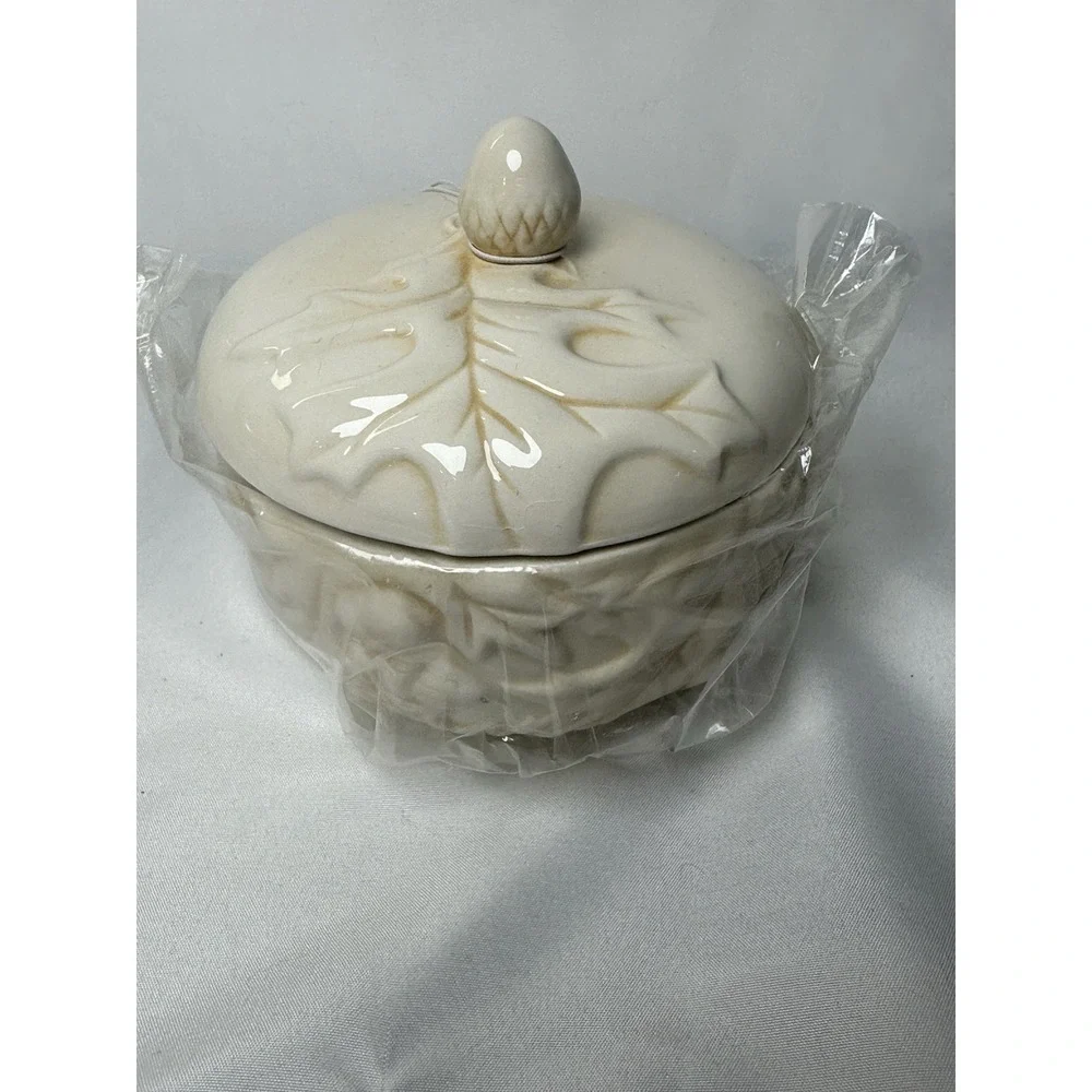 Vintage 1990s Hallmark Acorn Pumpkin Scent Ceramic Candle Lid Fall Decor New